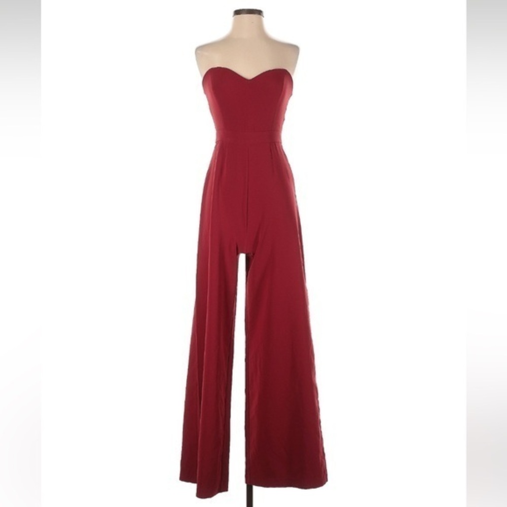 Forever21 Red Strapless Jumpsuit